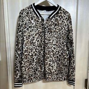 Tracksuit Style Zip Up Jacket with Sporty Ribbed Trim